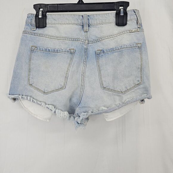 KanCan Women's High Rise Distressed Denim Shorts KC9225L Colored Threads 7/27 - Picture 6 of 10